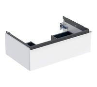 Geberit Meuble sous-lavabo iCon 502.311.01.2 74x24,7x47,6 cm blanc laqué poignée chromé brillant