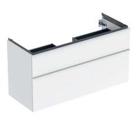 Geberit iCon armoire basse pour lavabo, 2 tiroirs, 118,4x61,5x47,6 cm, 502306, 502306011, Couleur: Façade/carcasse : blanc/laqué brillant, poignée : blanc/poudré mat - CM