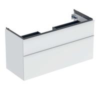 Geberit iCon armoire basse pour lavabo, 2 tiroirs, 118,4x61,5x47,6 cm, 502306, 502306013, Couleur: Façade/carcasse : blanc/lacqué mat, poignée : blanc/poudré mat - CM