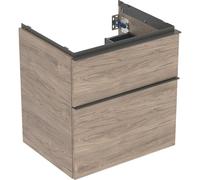 Geberit iCon meuble sous-vasque 502303JR1 59,2x61,5x47,6cm, 2 tiroirs, poignée noyer/lave mat