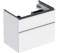 Geberit iCon armoire basse pour lavabo, 2 tiroirs, 74x61,5x47,6 cm, 502304, 502304012, Couleur: Façade/carcasse : blanc/laqué brillant, poignée : chromé brillant - CM