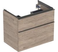Meuble sous lavabo 75 cm Geberit iCon 2 tiroirs Noyer Carya - GEBERIT 502.304.JR.1