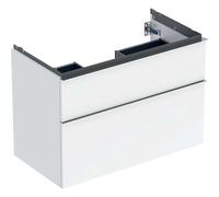 Geberit iCon armoire basse pour lavabo, 2 tiroirs, 88,8x61,5x47,6 cm, 502305, 502305012, Couleur: Façade/carcasse : blanc/laqué brillant, poignée : chromé brillant - CM