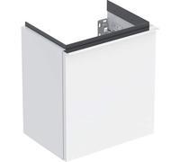 Geberit iCon Armoire basse pour lave-mains, 1 porte à droite, 37x41,5x27,9 cm, 502300, 502300012, Couleur: Façade/carcasse : blanc/laqué brillant, poignée : chromé brillant - CM