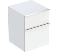 Geberit iCon armoire latérale 502315012 45x60x47,6cm, 2 tiroirs, blanc /laqué brillant/poignée chromée brillante