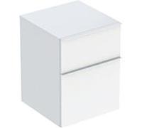 Geberit iCon armoire latérale, 2 tiroirs, 45x60x47,6 cm, 502315, 502315011, Couleur: Façade/carcasse : blanc/laqué brillant, poignée : blanc/poudré mat - CM
