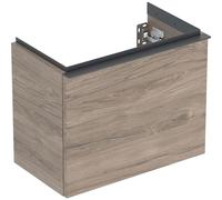 Geberit iCon Armoire pour lave-mains, 1 tiroir, 52x41,5x30,7 cm, 502302, 502302JR1, Couleur: Façade/carcasse : noyer hickory/mélamine texture bois, poignée : lave/poudre mate - CM