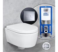 Geberit iCon Cuvette murale & abattant Tellkamp avec bâti-support neeos,, 501661008+16601CR#SET,