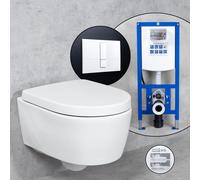 Geberit iCon Cuvette suspendue & Abattant Tellkamp avec bâti-support neeos,, 501661001+16791WH#SET,