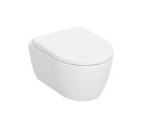 WC suspendu Geberit iCon , chasse d'eau profonde WC 503049JT1 35,5 x 49 cm, projection réduite, avec abattant WC , tapis blanc