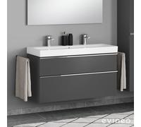 Geberit iCon Double vasque, meuble sous-vasque ineo4 d’evineo l : 120 cm, 2 tiroirs, avec poignée,, 124020000+BE0222AN,