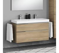 Geberit iCon Double vasque, meuble sous-vasque ineo4 d’evineo l : 120 cm, 2 tiroirs, avec poignée,, 124020600+BE0222OA,