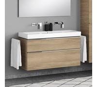 Geberit iCon Double vasque, meuble sous-vasque ineo4 d’evineo l : 120 cm, 2 tiroirs, avec poignée,, 124025600+BE0222OA,