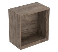 Geberit iCon étagère carrée, 22,5x23,3x13,2 cm, 502321, 502321JR1, Couleur: Façade/carcasse : noyer hickory/mélamine texture bois, poignée : lave/poudre mate - CM