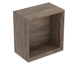 Geberit iCon étagère carrée, 22,5x23,3x13,2 cm, 502321, 502321JR1, Couleur: Façade/carcasse : noyer hickory/mélamine texture bois, poignée : lave/poudre mate - CM