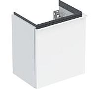 Geberit iCon lave-mains élément bas 502301012 37x41,5x27,9cm, 1 porte, charnière à gauche, blanc brillant, poignée chromée brillante