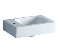 Geberit iCon - Lave-mains sans trop plein, avec trou pour robinet à gauche, 38x28 cm, avec KeraTect, blanc 124836600