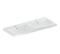 Geberit iCon Light lavabo double, 120 cm x 48 cm, avec 2 trous pour robinets, avec trop-plein,501838, 501838002, Couleur: blanc/ KeraTect - CM