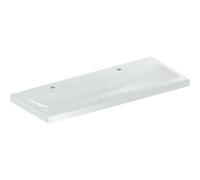 Geberit iCon Light lavabo, 120 cm x 48 cm, avec 2 trous pour robinets, sans trop-plein,501837, 501.837.00.6, Couleur: blanc/KeraTect