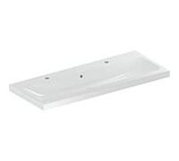 Geberit Lavabo iCon pour meuble 120x48 cm rectangulaire double, 2 trous, blanc KeraTect