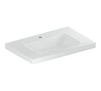 Geberit iCon Lavabo Light 501839006 75x48cm, trou pour robinetterie au milieu, sans trop-plein, avec étagère, blanc KeraTect