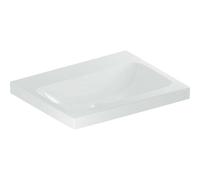 Geberit iCon Light lavabo, 60 cm x 48 cm, sans trou pour robinetterie, sans trop-plein,501834, 501.834.00.8, Couleur: blanc/KeraTect