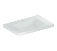Geberit iCon Lavabo Light 501839006 75x48cm, trou pour robinetterie au milieu, sans trop-plein, avec étagère, blanc KeraTect
