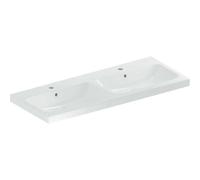 Geberit iCon Light lavabo double, 120 cm x 48 cm, avec 2 trous pour robinets, avec trop-plein,501838, 501.838.00.2, Couleur: blanc/ KeraTect