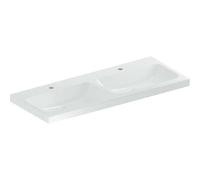 Geberit iCon Light lavabo double, 120 cm x 48 cm, avec 2 trous pour robinets, sans trop-plein,501838, 501.838.00.6, Couleur: blanc/ KeraTect