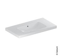 Geberit Lavabo iCon Light 90 x 48 cm, sans trou pour robinetterie, avec trop-plein, blanc