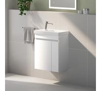 Geberit iCon Light Lave-mains avec meuble bas evineo ineo5 evo l: 53 cm, 2 portes, avec poignée encastrée,, 501833001+BE0974WH,