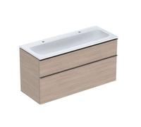 Geberit Meuble avec double lavabo iCon 502.334.JH.1 118x48x63 cm, 2 tiroirs, KeraTect chêne