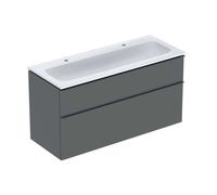 Geberit – Meuble double vasque iCon 118x48x63 cm, 2 tiroirs, KeraTect – 502.334.JK.1