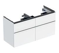 Geberit iCon meuble sous-vasque double 502309012 118,4x61,5x47,6cm, 4 tiroirs, blanc /laqué brillant/poignée chromée brillante