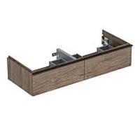 Geberit iCon meuble bas double vasque 502314JR1 118,4x24,7x47,6cm, 2 tiroirs, poignée noyer/lave mat