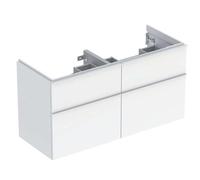 Meuble sous lavabo 120 cm 2 cuves Geberit iCon 4T poignée Blanc Blanc brillant - GEBERIT 502.309.01.1