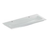 Geberit iCon - Meuble-lavabo double 120x48x13 cm, sans trop-plein, 2 trous pour robinetterie, blanc 501.846.00.1