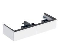 Geberit iCon meuble sous-lavabo double, 2 tiroirs, 118,4x24,7x47,6 cm, 502314, 502314012, Couleur: Façade/carcasse : blanc/laqué brillant, poignée : chromé brillant - CM