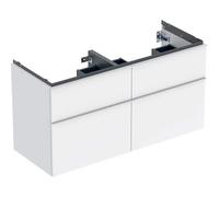 Geberit iCon meuble sous-lavabo double, 4 tiroirs, 118,4x61,5x47,6 cm, 502309, 502309011, Couleur: Façade/carcasse : blanc/laqué brillant, poignée : blanc/poudré mat - CM