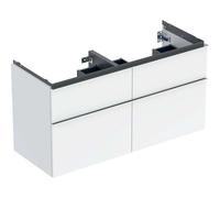 Geberit iCon meuble sous-lavabo double, 4 tiroirs, 118,4x61,5x47,6 cm, 502309, 502309012, Couleur: Façade/carcasse : blanc/laqué brillant, poignée : chromé brillant - CM