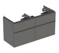 Geberit iCon meuble sous-lavabo double, 4 tiroirs, 118,4x61,5x47,6 cm, 502309, 502309JK1, Couleur: Façade/carcasse : lava/lacqué mat, poignée : lava/poudré mat - CM