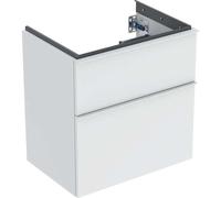 Geberit iCon meuble sous-lavabo, saillie réduite, 59,2x61,5x41,6 cm, 502307, 502.307.01.3, Couleur: Façade/carcasse : blanc/lacqué mat, poignée : blanc/poudré mat