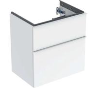 Geberit iCon meuble sous-lavabo, saillie réduite, 59,2x61,5x41,6 cm, 502307, 502307011, Couleur: Façade/carcasse : blanc/laqué brillant, poignée : blanc/poudré mat - CM