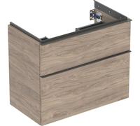 Geberit iCon meuble sous-lavabo, saillie réduite, 74x61,5x41,6 cm, 502308, 502.308.JR.1, Couleur: Façade/carcasse : noyer hickory/mélamine texture bois, poignée : lave/poudre mate