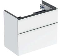 Meuble sous lavabo 75 cm compact Geberit iCon 2 tiroirs poignée Chrome Blanc br - GEBERIT 502.308.01.2
