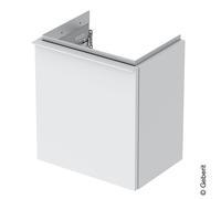 Geberit iCon, armoire basse pour lave-mains, 1 porte à gauche, 37x41,5x27,9 cm, 502301, 502.301.01.3, Couleur: Façade/carcasse : blanc/lacqué mat, poignée : blanc/poudré mat