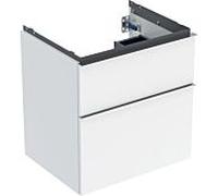Geberit iCon meuble sous-vasque 502303012 59,2x61,5x47,6cm, 2 tiroirs, blanc /laqué brillant/poignée chromée brillante