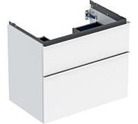 Geberit iCon meuble sous-vasque 502304012 74x61,5x47,6cm, 2 tiroirs, blanc /laqué brillant/poignée chromée brillante