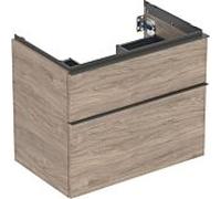 Geberit iCon meuble sous-vasque 502304JR1 74x61,5x47,6cm, 2 tiroirs, poignée noyer/lave mat