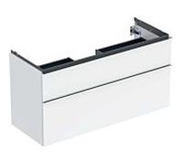 Geberit iCon meuble sous-vasque 502306012 118,4x61,5x47,6cm, 2 tiroirs, blanc /laqué brillant/poignée chromée brillante